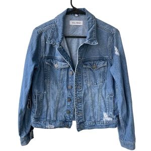 DL 1961 Maddox Distressed Boyfriend Fit Denim Jean Jacket‎ Size Small